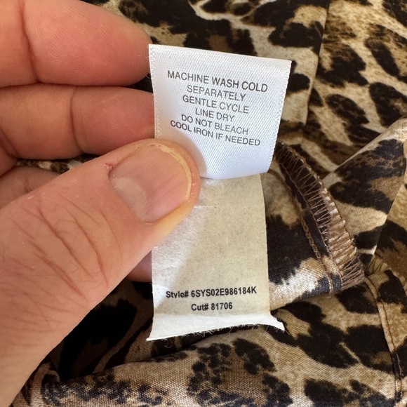 Roz‎ & Ali Women's Open Front Leopard Print Kimono Tunic Top Size 2X Pockets - Picture 11 of 12